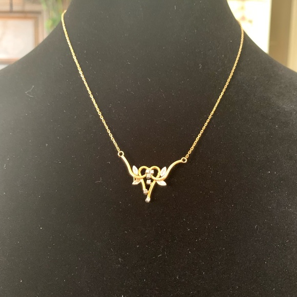1930’s Diamond Gilt Vintage Necklace - Picture 2 of 13